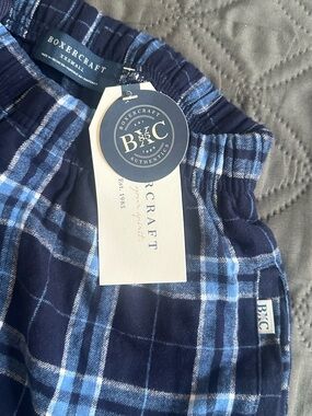 Boxercraft Navy and Light Blue Plaid Lounge Shorts